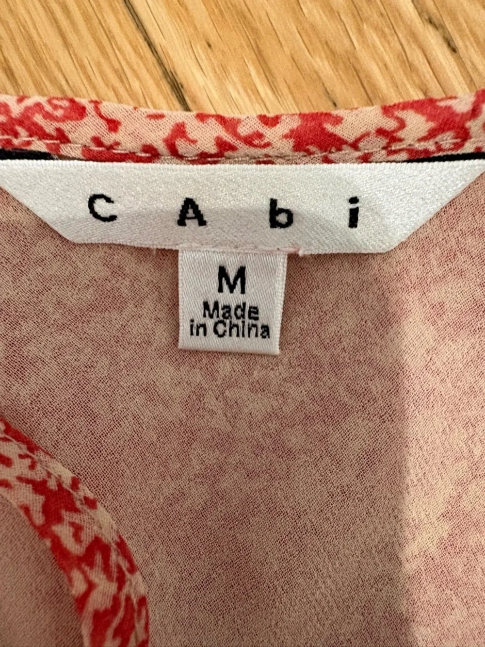 Cabi PAPRIKA Tiered Chiffon Cami Tank Top | Red Geometric Print | Size M - Picture 3 of 9